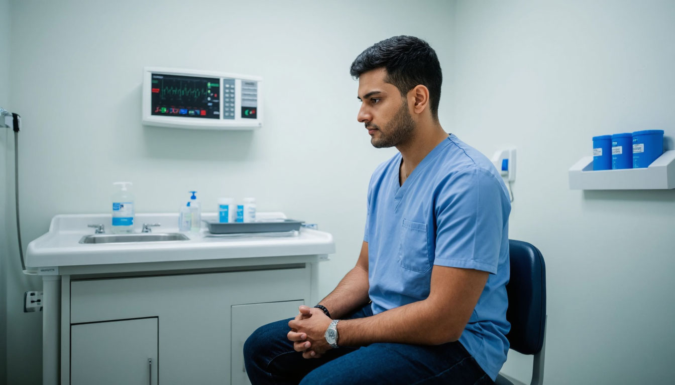 Пациент в процедурном кабинете.