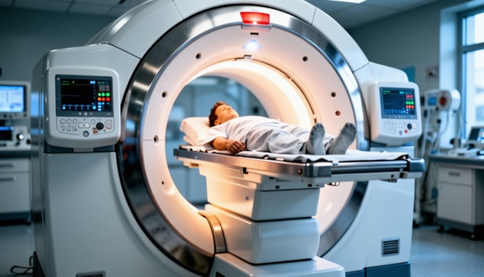 Проведение процедуры МРТ.