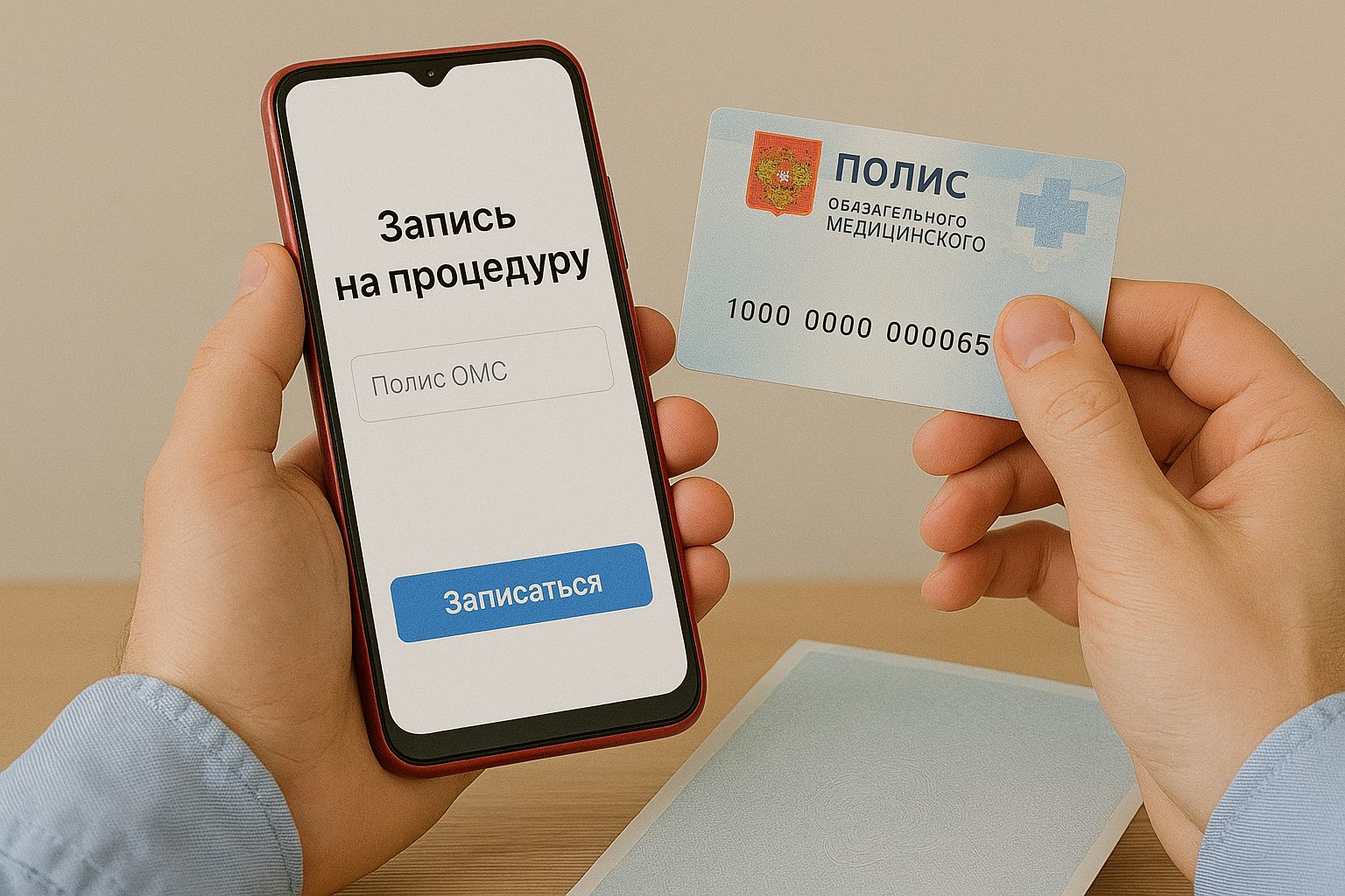 Онлайн-запись на процедуру по полису ОМС.