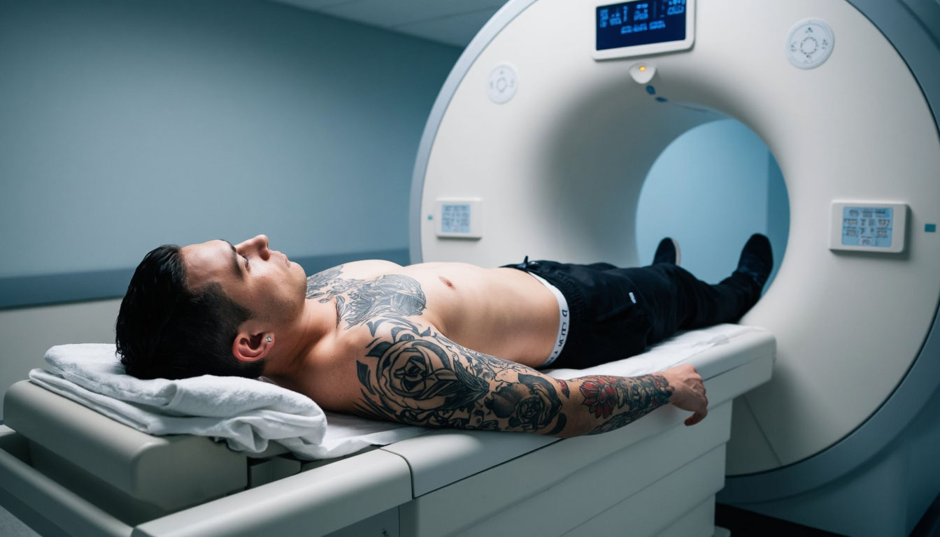 Татуированный пациент на МРТ.