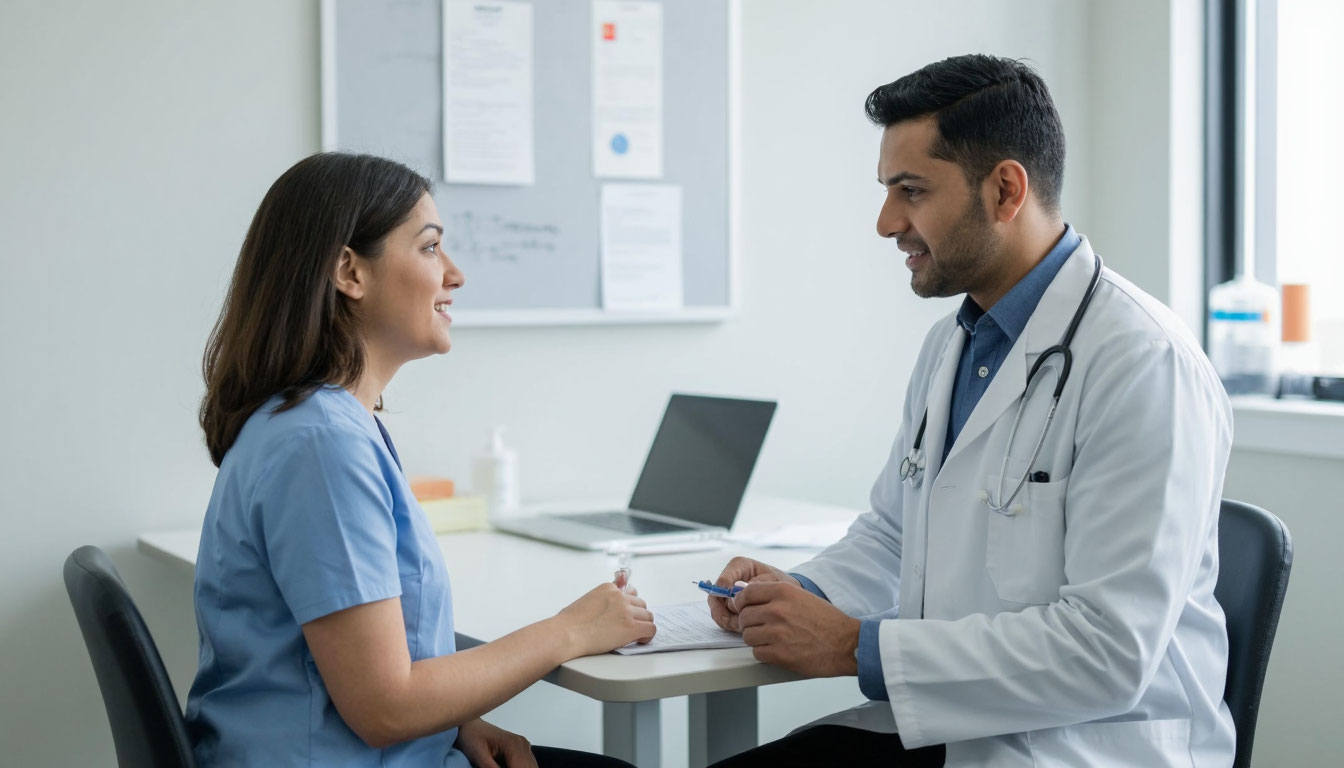 Пациентка на приеме у врача.