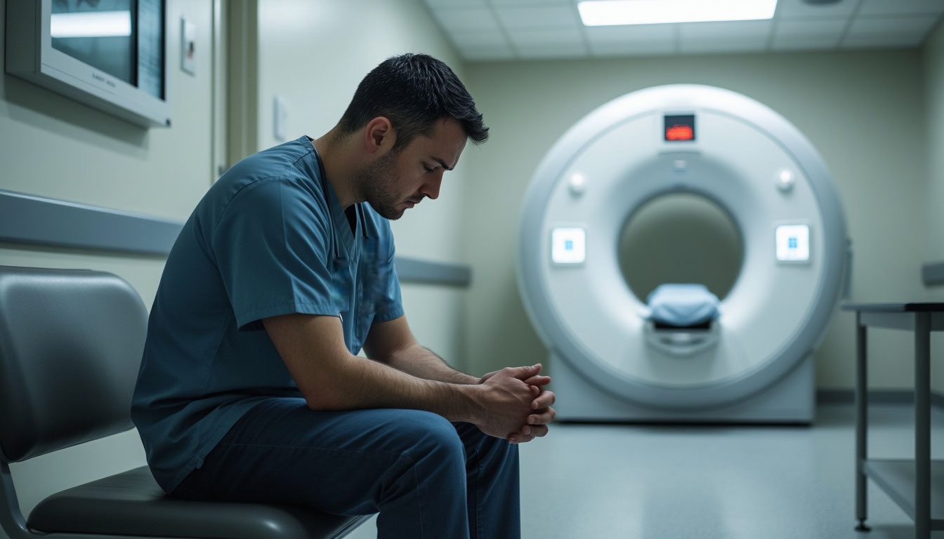 Пациент волнуется перед проведением МРТ.